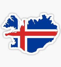 Iceland Flag Map Sticker