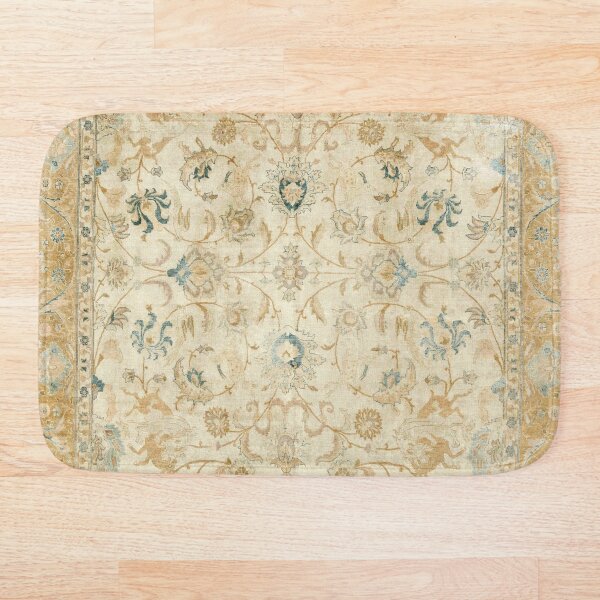 Antique Persian Tabriz Rug Print Bath Mat