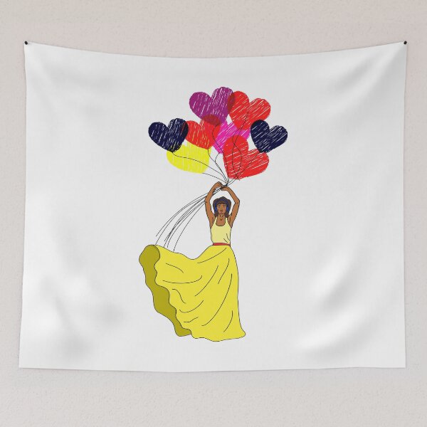 Item preview, Heart Balloon Lifts Woman Up - Love designed and sold by SilverSquirrels.