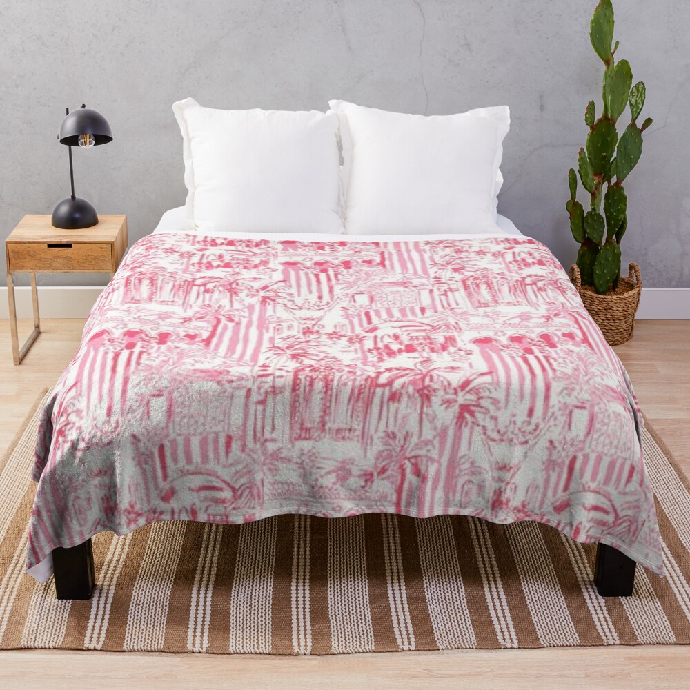 Preppy Pink Blanket Throw Blanket
