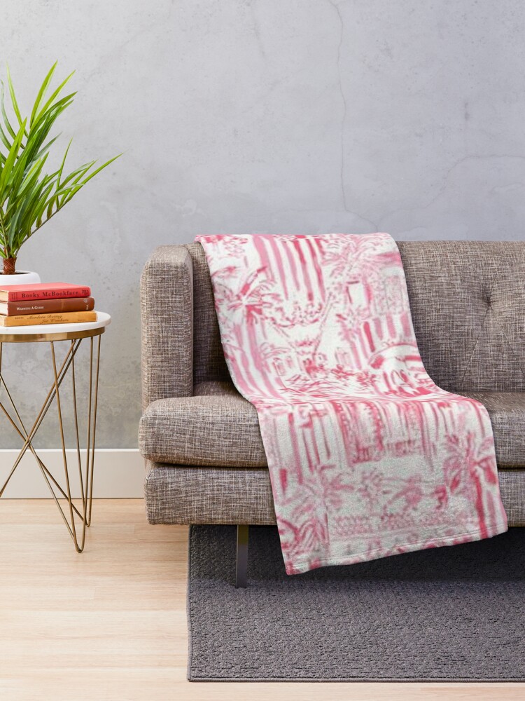 Alternate view of Preppy Pink Blanket Throw Blanket