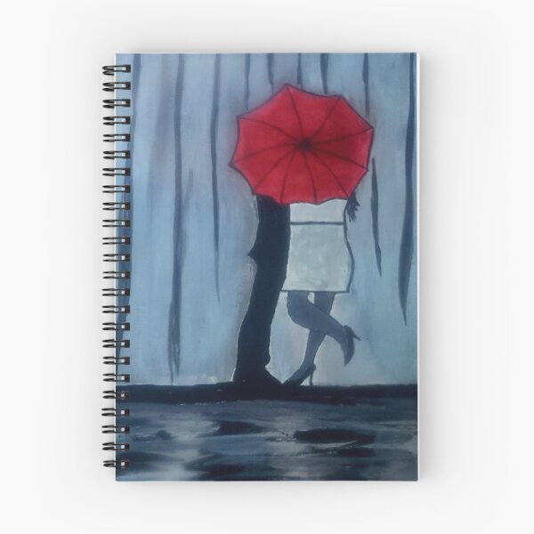 Item preview, couple under umbrella - winter couple - feel free - vintage art handmade  designed and sold by doitwithlove.