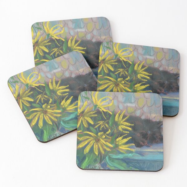 Item preview, Topinambur Dreams, Impressionism, Black Cat and Yellow Sunflowers designed and sold by Julia Khoroshikh.
