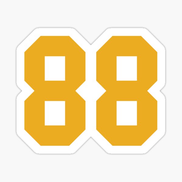 88 Black Gold White Sports Jersey Number eighty-eight Sticker