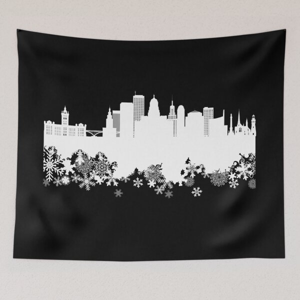 Artikelvorschau, Buffalo NY Skyline Schnee Winter entworfen und verkauft von MissBuffalove.