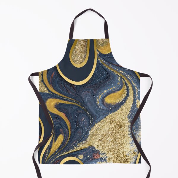 Item preview, Midnight Dusk Marble Swirls of Dark Blue Grey and Gold Glitter Abstract Pattern designed and sold by Alicia Chee.