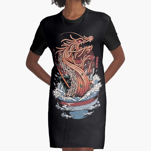 Ramen Dragon Graphic T-Shirt Dress