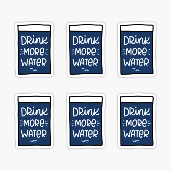 Drink More Water Sticker, Cute Drink Water Reminder, Glossy Water Proof  Vinyl 