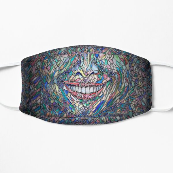 “Cut” (stained glass tile, watercolor painted) “Smile” - Fine Art series Mask