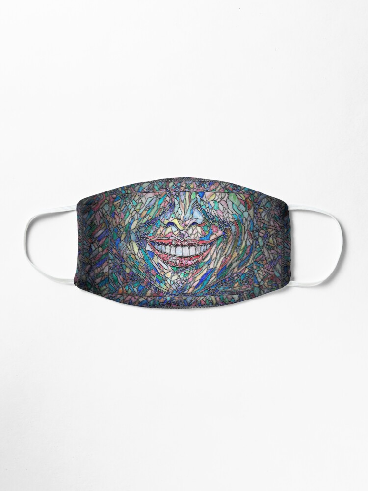 Alternate view of “Cut” (stained glass tile, watercolor painted) “Smile” - Fine Art series Mask