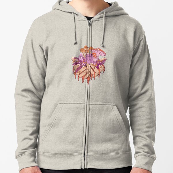 Sapphic Toadstool Frog Handful Zipped Hoodie