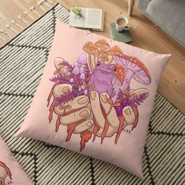 Sapphic Toadstool Frog Handful Floor Pillow