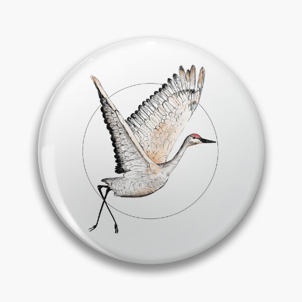 Item preview, Flying Sandhill Crane Illustration / Crane Bird Drawing / Flying Crane Art Print designed and sold by Laura Maxwell.