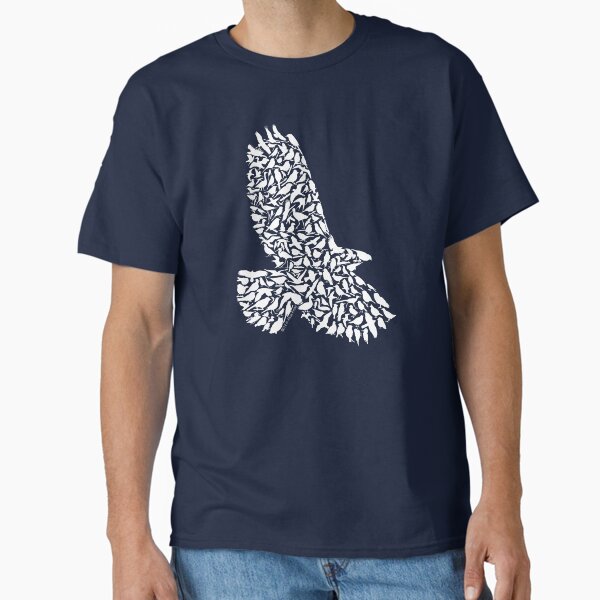Red-Tailed Hawk Silhouette Art made from Birds Classic T-Shirt
