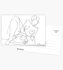 Nude Woman Drawing 5 Postcards