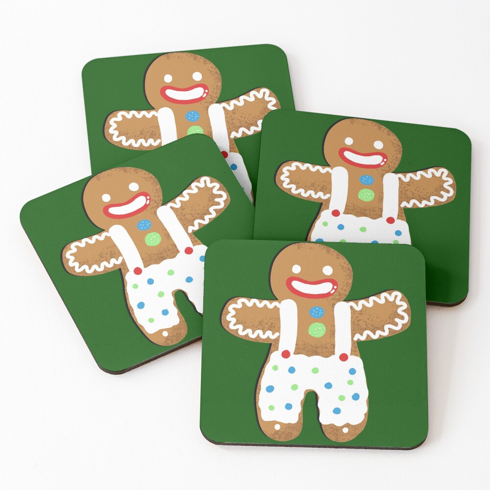 "Christmas Gingerbread " Coasters (Set of 4) by TrueTrippyArts Redbubble
