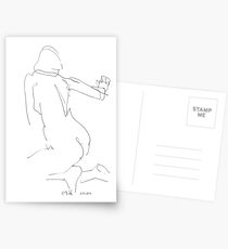 Nude Woman Drawing 6 Postcards