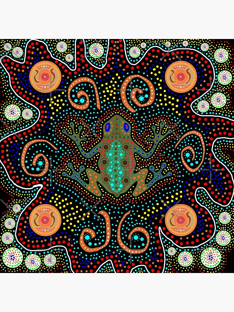 Aboriginal Art Frog Poster For Sale By Iamhewho Redbubble   Flat,750x,075,f Pad,750x1000,f8f8f8 