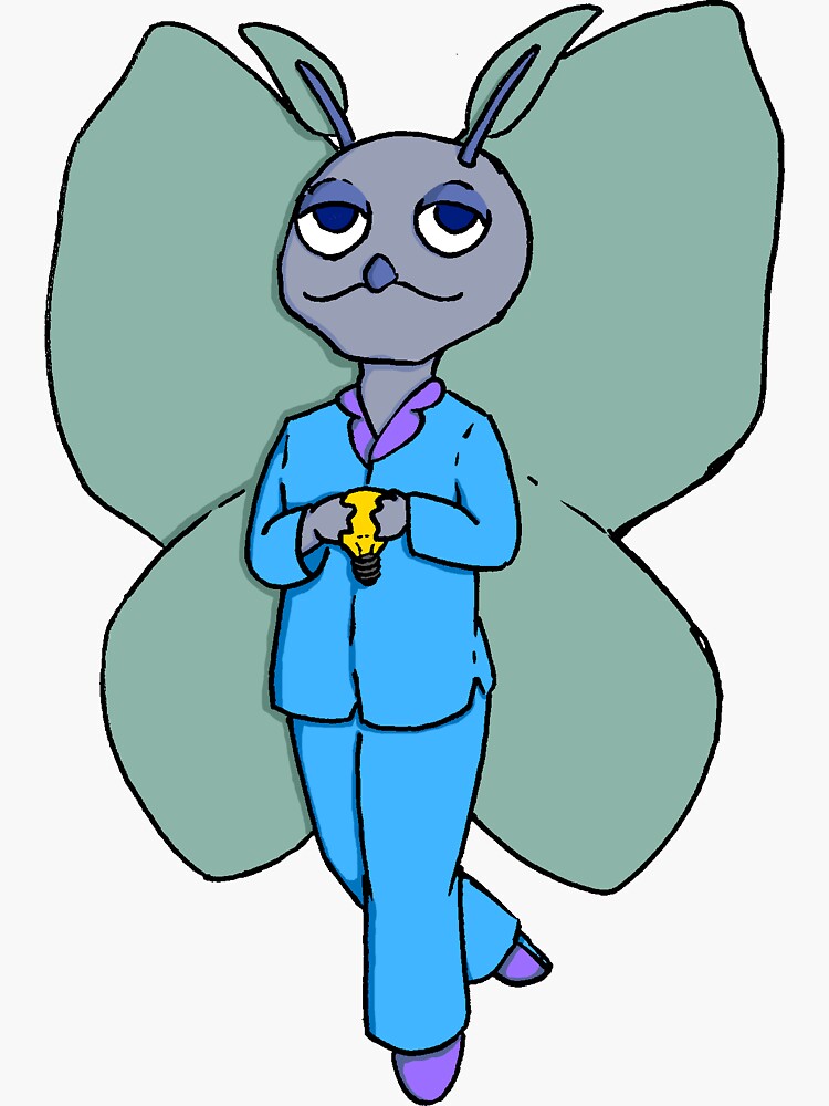 Thumbnail 3 of 3, Sticker, Goodnight, Mothman designed and sold by FlynnTheGr8.
