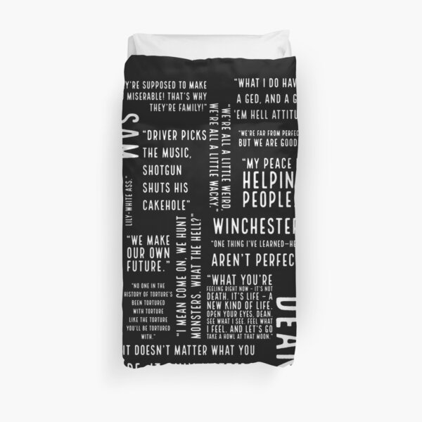 Supernatural Quotes Duvet Cover