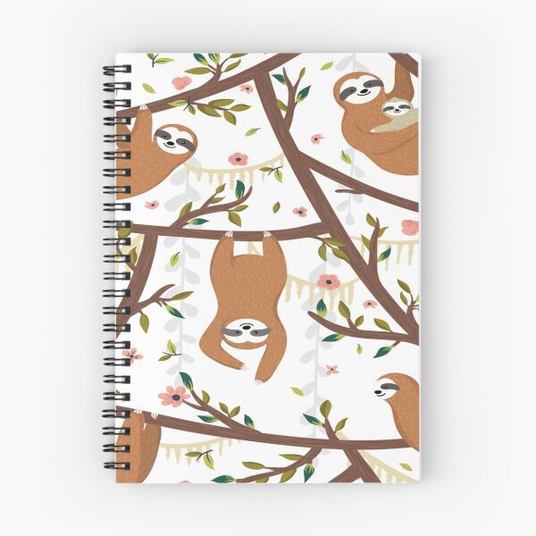 Item preview, Seamless tropical pattern with funny sloths hanging on the tree includes mother with baby t-shirt designed and sold by bestdesigns2020.