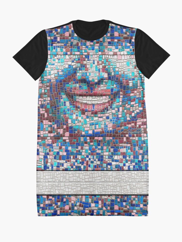 Alternate view of “Broken” (mosaic tile, painted) - “Smile” Fine Art series Graphic T-Shirt Dress