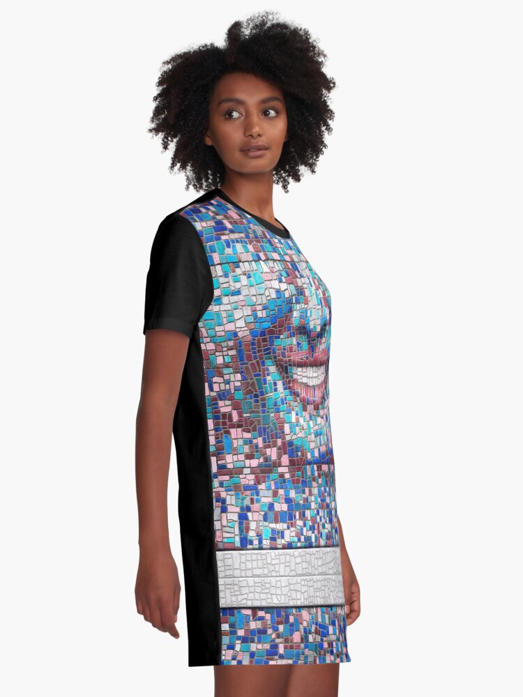 Alternate view of “Broken” (mosaic tile, painted) - “Smile” Fine Art series Graphic T-Shirt Dress