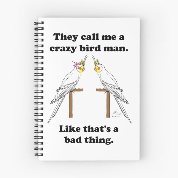 Item preview, Crazy Bird Man with Lutino Cockatiels designed and sold by Laughing Parrot Studio.