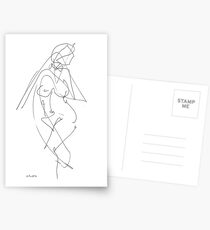 Nude Woman Drawing 7 Postcards
