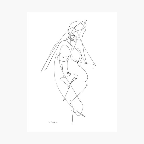 Nude Woman Drawing 7 Photographic Print
