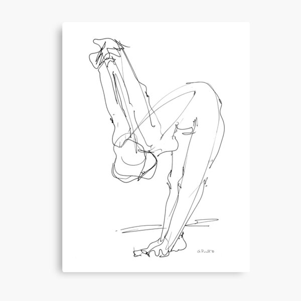 Nude Woman Drawing 9 Metal Print
