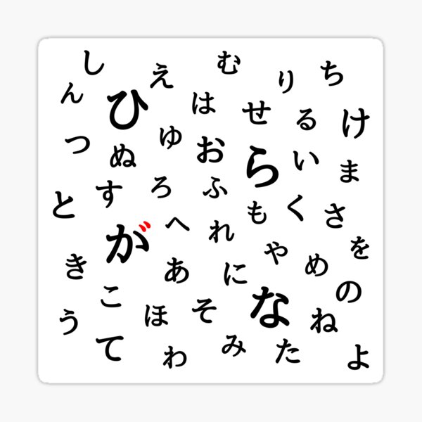 Hiragana Japanese alphabeet Sticker