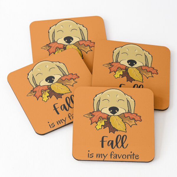 Item preview, Fall Is My Favorite, Dog Holding Leaves designed and sold by SmileyPupDesign.