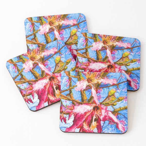 Item preview, Tropical Flowers Design -  Chorisia Speciosa With Background of Blue Sky designed and sold by Rocky Mountain Artistry.