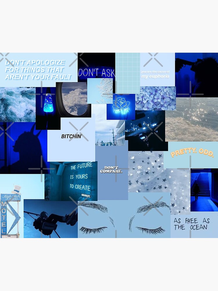 40 BLUE, BOUJEE, BADDIE Collage Aesthetic. Set of 40 Pictures