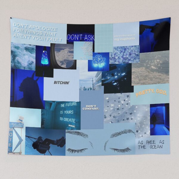 Item preview, blue aesthetic collage designed and sold by morgananjos.