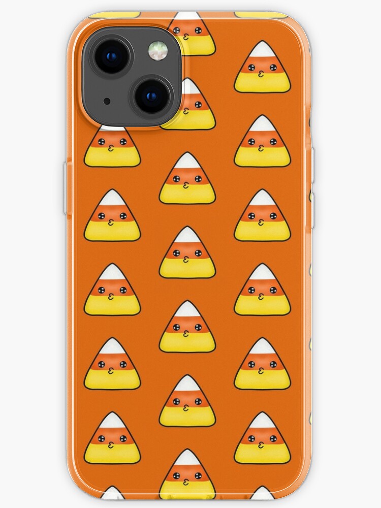 Halloween Candy Corn Cute Drawing 2 Orange Background iPhone Case