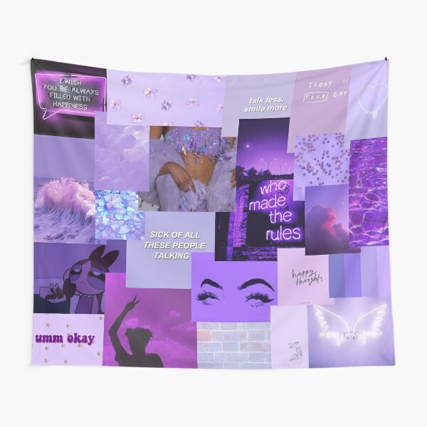 purple aesthetic collage Tapestry