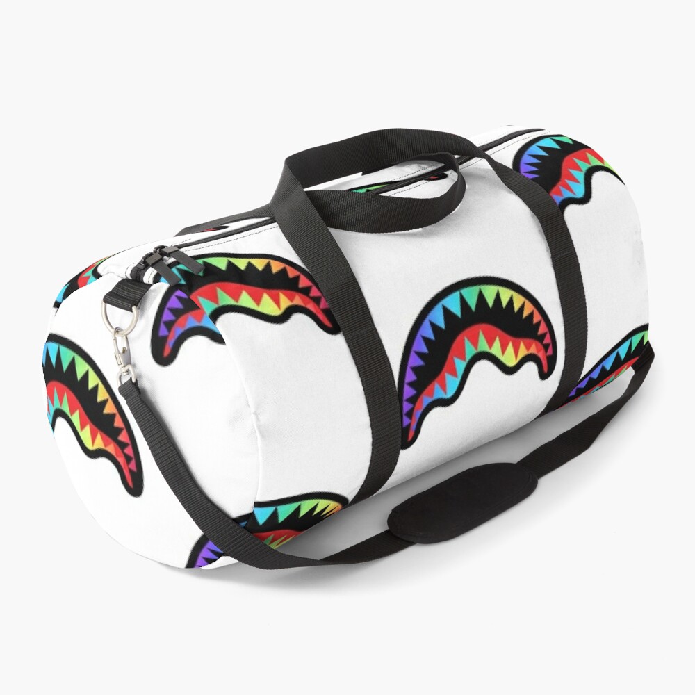 Sprayground Chenille White Marble Shark Duffel