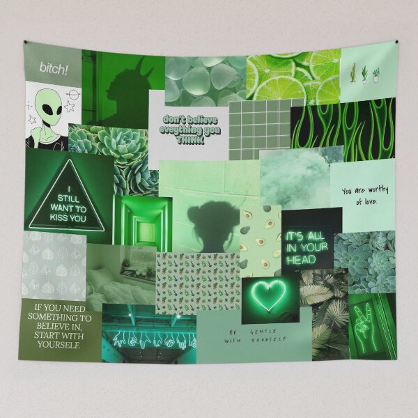 Item preview, green aesthetic collage designed and sold by morgananjos.