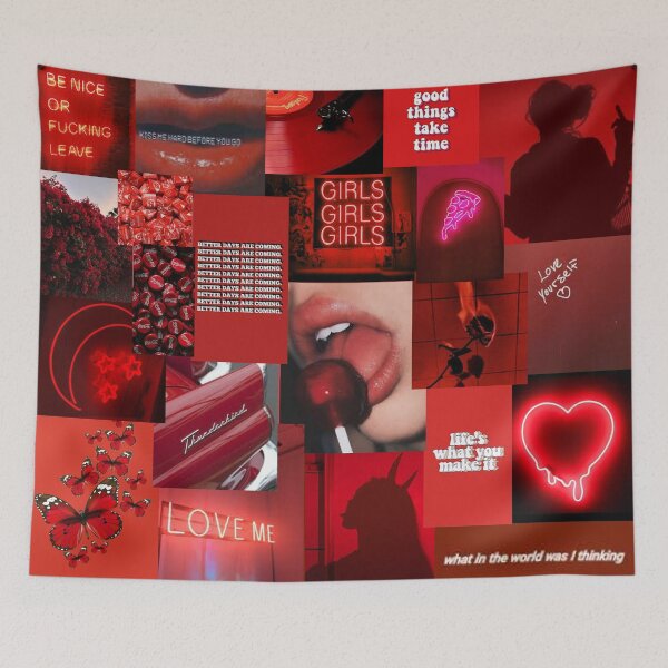 Item preview, red aesthetic collage designed and sold by morgananjos.