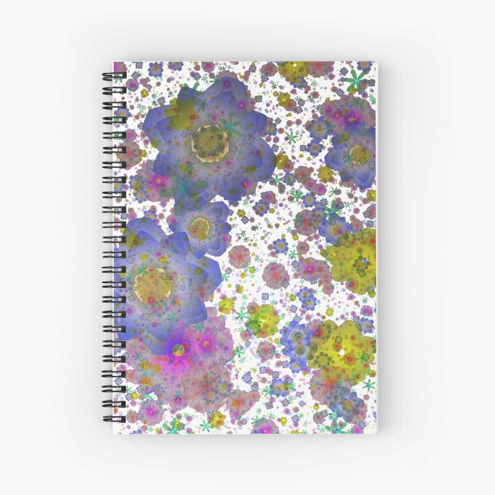 Floral pattern,transparent background Spiral Notebook