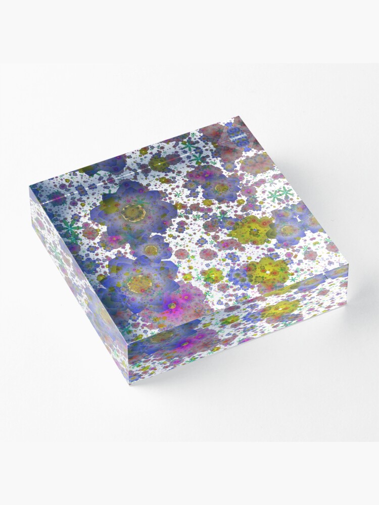 Alternate view of Floral pattern,transparent background Acrylic Block