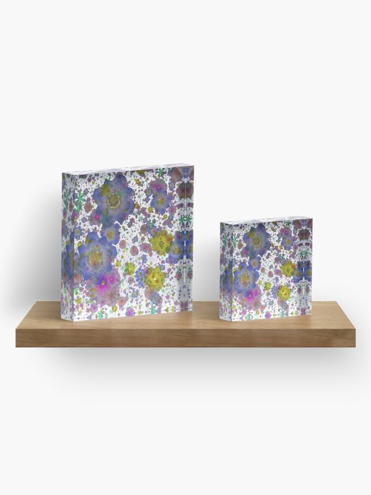 Alternate view of Floral pattern,transparent background Acrylic Block