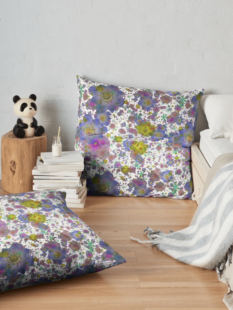 Alternate view of Floral pattern,transparent background Floor Pillow