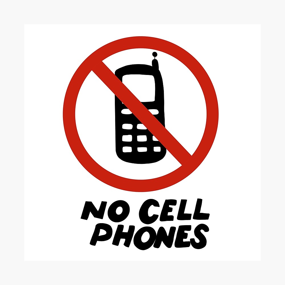 Lukes Diner No Cell Phones Sign Poster