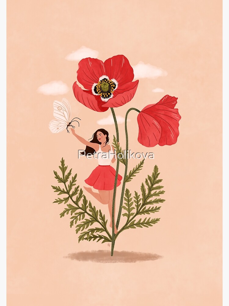 Girl and Poppy Flower by PetraHolikova