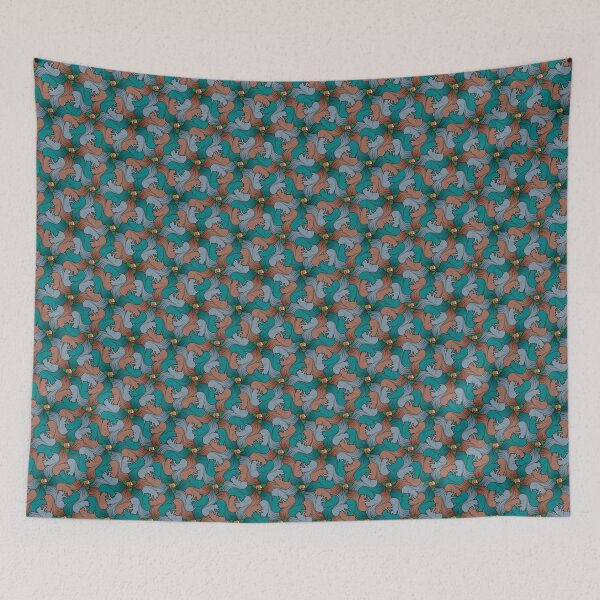 Item preview, Squirrels tessellation - Teal designed and sold by DaveSavageArt.