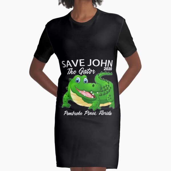 Save John The Gator Graphic T-Shirt Dress