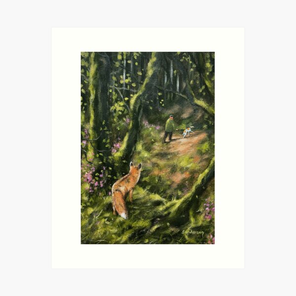 Vista previa del artículo con la obra «Vigilante en el bosque», diseñado y vendido por The Art of Steve Sanderson.